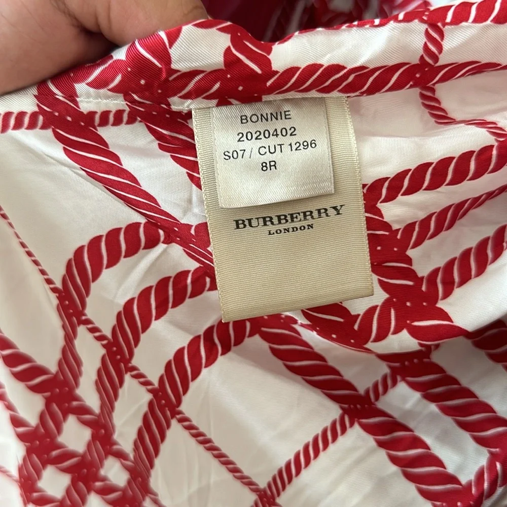 Burberry Red Removable Hood Trench Coat - Picture 3 of 6